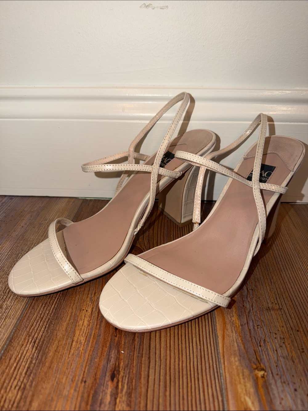 Zac Posen Strappy Cream Block Heel Sandals 8.5
